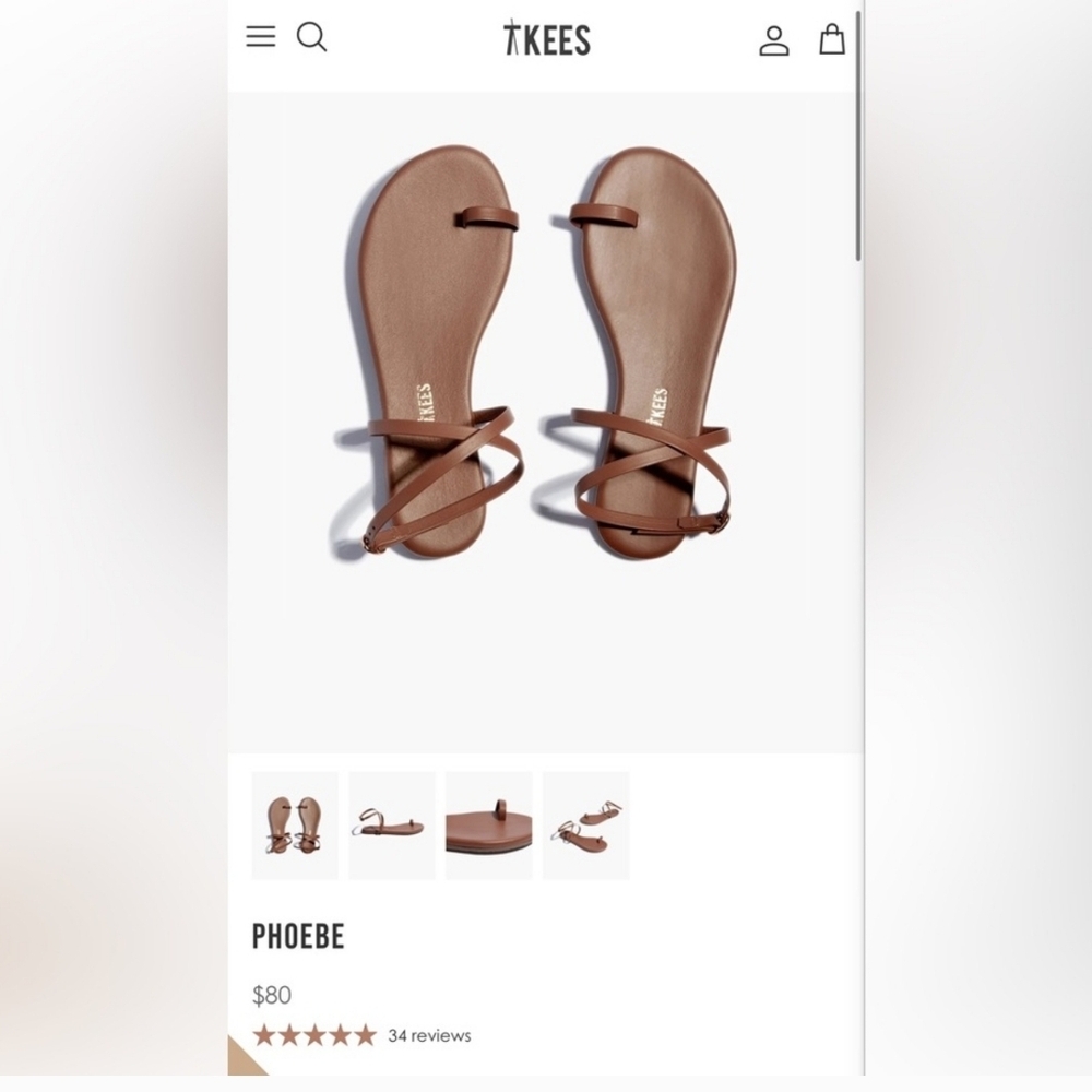 TKEES Phoebe Tan Sandals Phoebe Size 7 Camel Tan Heatwave Preloved